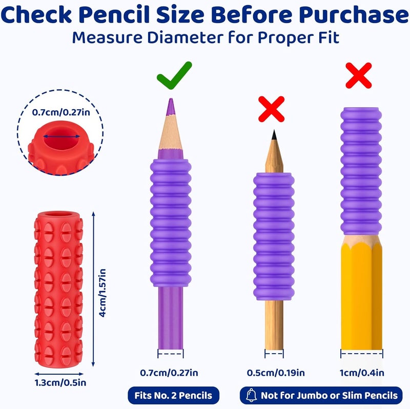 PuraEase Textured Pencil Grips for Kids, Teens & Adults – 24PC Sensory Fidget Toys for ADHD, Autism, Anxiety & Stress Relief - Ideal for Teachers as Educational Tools or Classroom Rewards - Image 2